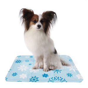 ICE-CM02-02   Snowflakes1 Pet Cooling Mat